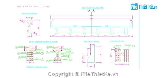 bản vẽ cầu dầm I dự ứng lực nhịp 24m,cầu dâm I dự ứng lực,bản vẽ cầu dầm I nhịp 24m,bản vẽ cầu dầm I rộng 12.1m