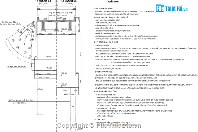 cầu dầm,cầu dầm T,bản vẽ cầu dầm T,cầu dầm T 1 nhịp 33m