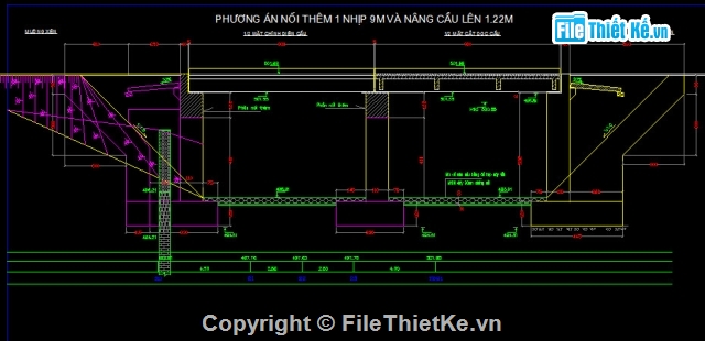 Bản vẽ,Bản vẽ cầu dầm,Bản vẽ dầm T,cầu dầm T 1 nhịp 9m