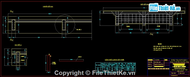 Bản vẽ,Bản vẽ cầu dầm,Bản vẽ dầm T,cầu dầm T 1 nhịp 9m