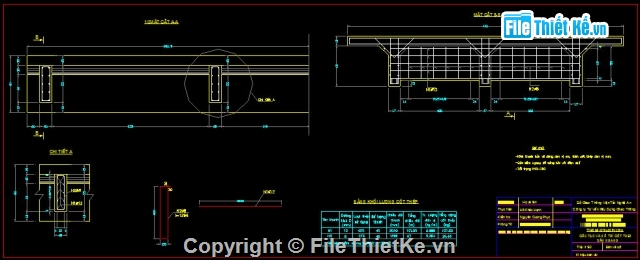 Bản vẽ,Bản vẽ cầu dầm,Bản vẽ dầm T,cầu dầm T 1 nhịp 9m