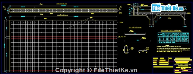 Bản vẽ,Bản vẽ cầu dầm,Bản vẽ dầm T,cầu dầm T 1 nhịp 9m