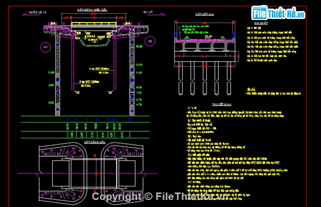Bản vẽ,Bản vẽ cầu dầm,cầu dầm T 1 nhịp 9m