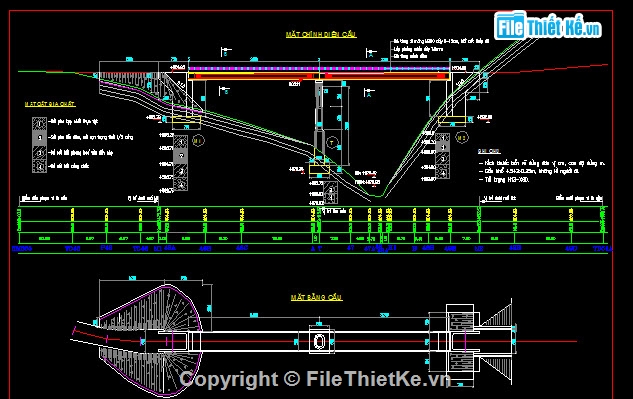 Bản vẽ,Bản vẽ cầu dầm,Bản vẽ dầm T,cầu dầm T 2 nhịp 33m