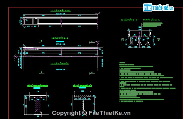 Bản vẽ,Bản vẽ cầu dầm,Bản vẽ dầm T,cầu dầm T 2 nhịp 33m