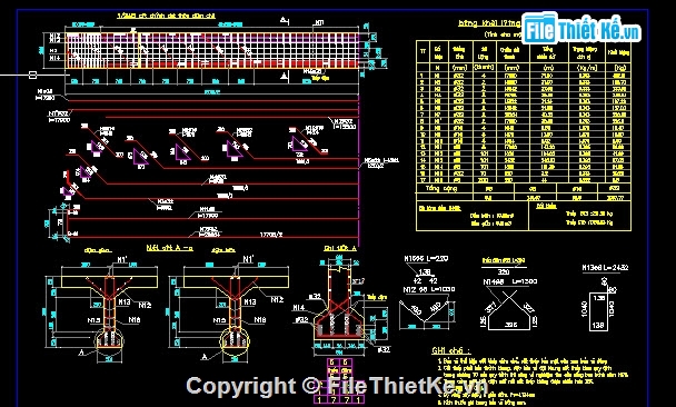 Bản vẽ,Bản vẽ cầu dầm,Bản vẽ dầm T,cầu dầm T 3 nhịp 18m