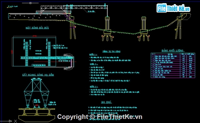 Bản vẽ,Bản vẽ cầu dầm,Bản vẽ dầm T,cầu dầm T 3 nhịp 18m