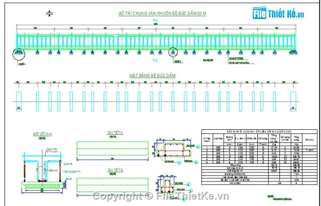 Bản vẽ,Bản vẽ dầm T,Bản vẽ cầu dầm