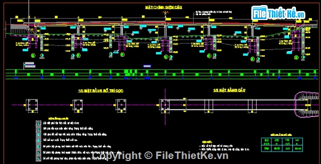 Bản vẽ,Bản vẽ cầu dầm,Bản vẽ dầm T,cầu dầm T 6 nhịp 33m