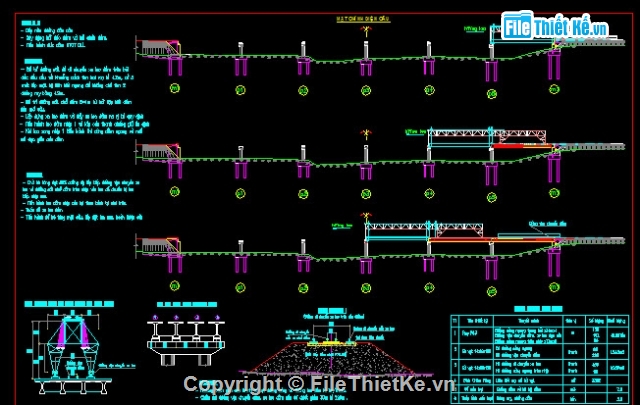 Bản vẽ,Bản vẽ cầu dầm,Bản vẽ dầm T,cầu dầm T 6 nhịp 33m