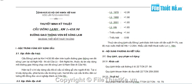thiết kế cầu,Bản vẽ cầu Đông Lạnh,Cầu 1 nhịp bản 18m,cầu Đông Lạnh - Km1+438.98,thiết kế thi công cầu dầm bản