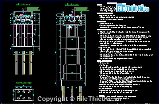 thiết kế cầu,Bản vẽ dầm T,Cầu 4 nhịp dầm T 33m,Khổ cầu B=7+2x0.5m,Bản vẽ cầu Huổi Nguyên - Km11+794.26