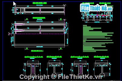 thiết kế cầu,Bản vẽ dầm T,Bản vẽ cầu Khe Muỗng - Km8+773.52,Cầu 2 nhịp dầm T 33m