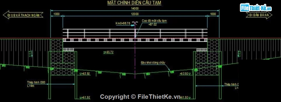 L=12m,cầu 1 nhịp,cầu tạm L=12m