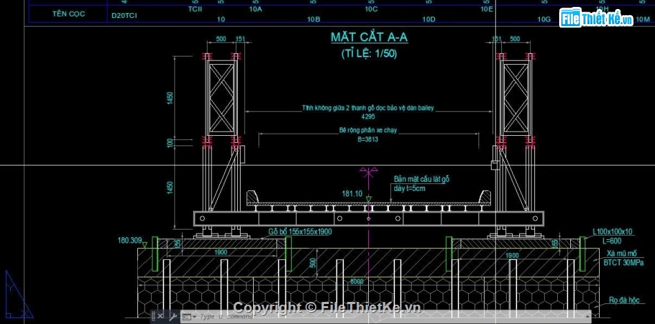 cầu tạm Bailey,bản vẽ cầu tạm,cầu tạm