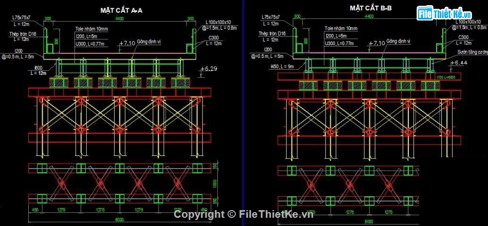 Bản vẽ cầu tạm,cầu tạm bằng thép,cầu tạm thép