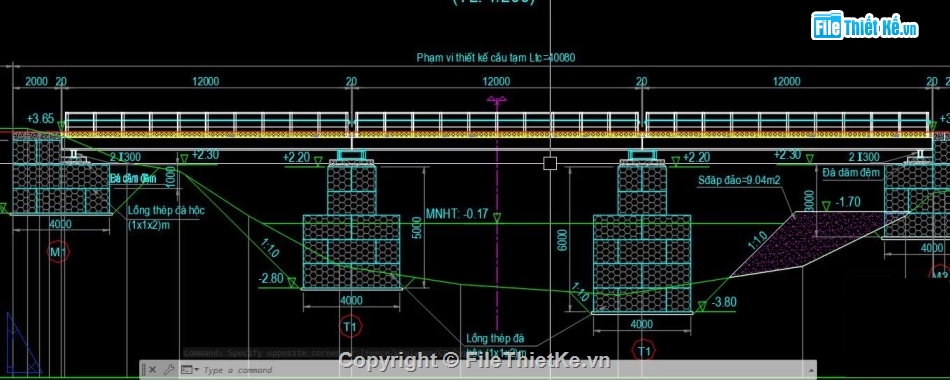 cầu dầm,cầu tạm,bản vẽ cầu tạm