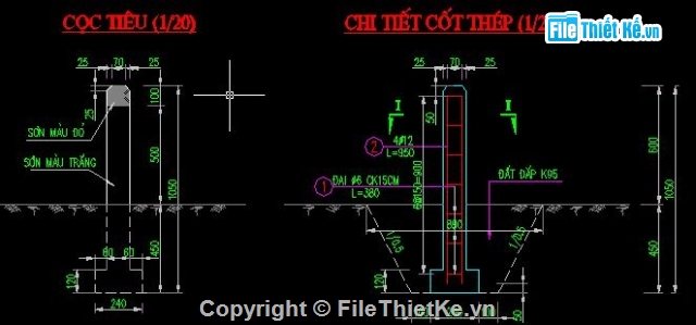 chi tiết biển báo,bien bao,coc H coc km,son ke duong,vach ke duong