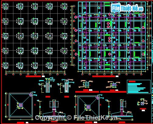 Bản Vẽ Cấu Tạo Cột Cờ + Hồ Phun Nước Chi Tiết