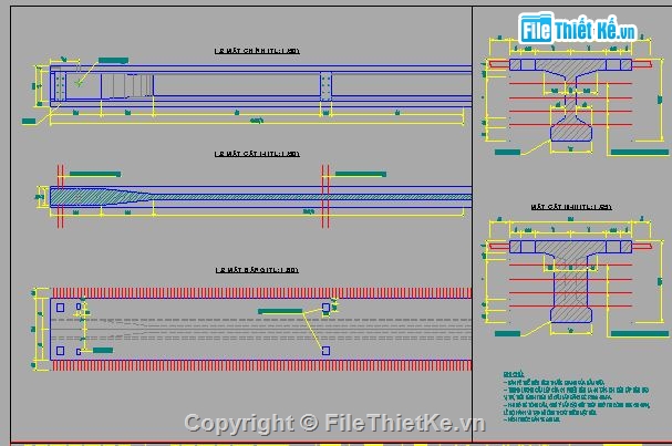 Bản vẽ dầm T L=24m,Bản vẽ dầm T,dầm T 24m,Bản vẽ cấu tạo dầm T 24m
