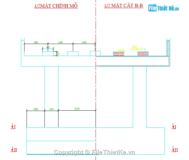 bản vẽ mố vùi,mố chân dê,tường cánh dọc,bản vẽ mố trụ cầu,mố vùi bê tông cốt thép