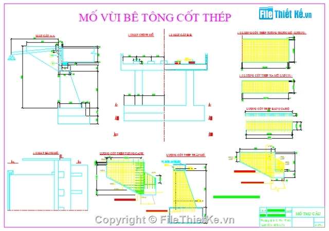 bản vẽ mố vùi,mố chân dê,tường cánh dọc,bản vẽ mố trụ cầu,mố vùi bê tông cốt thép