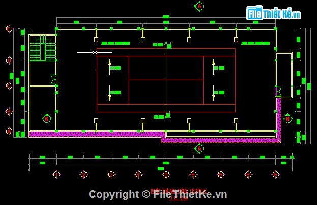 cấu tạo sân vườn,cấu tạo,Bản vẽ,cấu tạo mái,Bản vẽ autocad,điện sân tennis