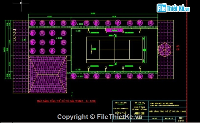 nhà đầy đủ hạng mục,cấu tạo,điện sân tennis,Bản vẽ nghiêng,cấu tạo sân vườn,kết cấu đầy đủ