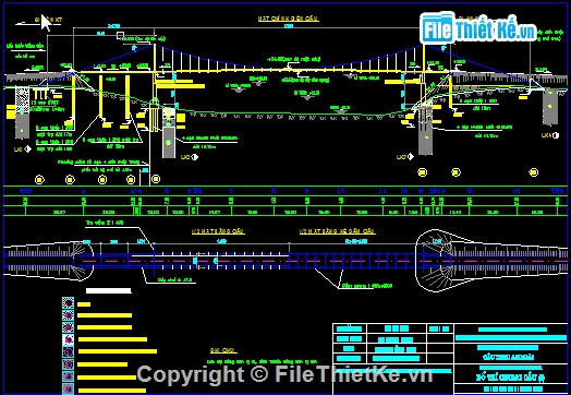 cầu treo,cầu treo Nghệ An,Bản vẽ cầu treo An Ngãi,cầu treo An Ngãi huyện Tân Kỳ,Cầu treo 1 nhịp treo L=120m