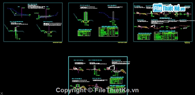 Bản vẽ,hạng mục cầu,cầu treo,cầu treo dây võng dài 100m,nhịp chính 10+10m