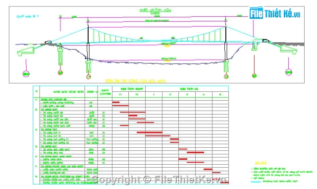 Bản vẽ,hạng mục cầu,cầu treo,cầu treo dây võng dài 100m,nhịp chính 10+10m
