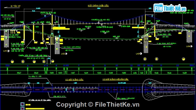 Bản vẽ,bản vẽ cầu treo,cầu treo,cầu treo dây võng dài 120m,cầu treo dây võng khổ 2.3m