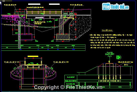 thiết kế cầu,Bản vẽ dầm T,Cầu 1 nhịp dầm T 9m,Bản vẽ cầu Xốp Xăng 2