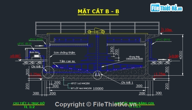 Bản Vẽ Chi Tiết Bể Lắng Đứng Loại Ii