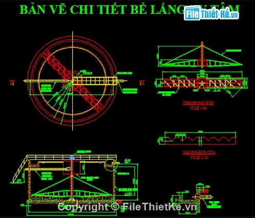 bể lắng ly tâm,hệ thống nước thải,bản vẽ hệ thống nước thải