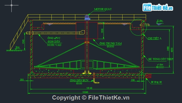 bể lắng ly tâm,hệ thống nước thải,bản vẽ hệ thống nước thải