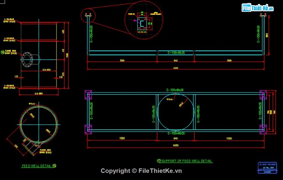 Bể Lắng Ly Tâm,Bản Vẽ Chi Tiết Bể Lắng Ly Tâm,file cad bể lắng ly tâm,thiết kế bể lắng tâm L4.5