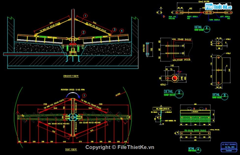 Bể Lắng Ly Tâm,Bản Vẽ Chi Tiết Bể Lắng Ly Tâm,file cad bể lắng ly tâm,thiết kế bể lắng tâm L4.5