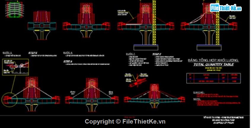 biện pháp thi công cầu,Bản vẽ thi công,cầu dây văng