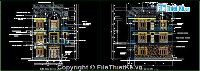 Bản vẽ  biệt thự 3 tầng KT 7x12m full,bản vẽ biệt thự đẹp 3 tầng 7x12m,bản vẽ biệt thự 3 tầng đẹp