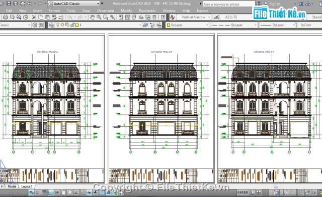 Bản vẽ cad biệt thự,file cad biệt thự,cad kiến trúc biệt thự,cad biệt thự pháp