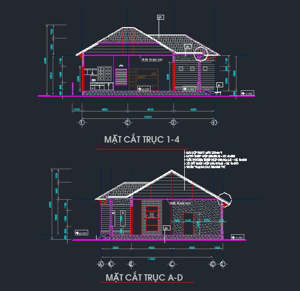 Bản vẽ chi tiết,biệt thự 1 tầng,cad mẫu nhà cấp 4 biệt thự,bản vẽ nhà biệt thự 11x13m,biệt thự 1 tầng 11x13m