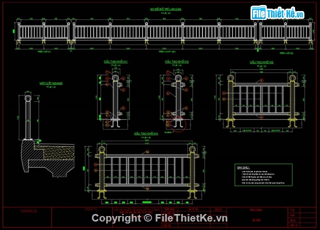 lan can cầu,lan can kè bờ,lan can sắt,bản vẽ lan can,mẫu lan can