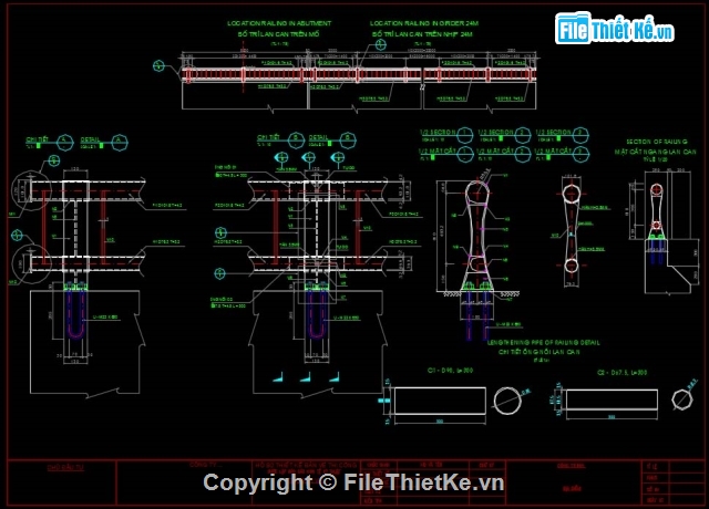 lan can cầu,lan can kè bờ,lan can sắt,bản vẽ lan can,mẫu lan can
