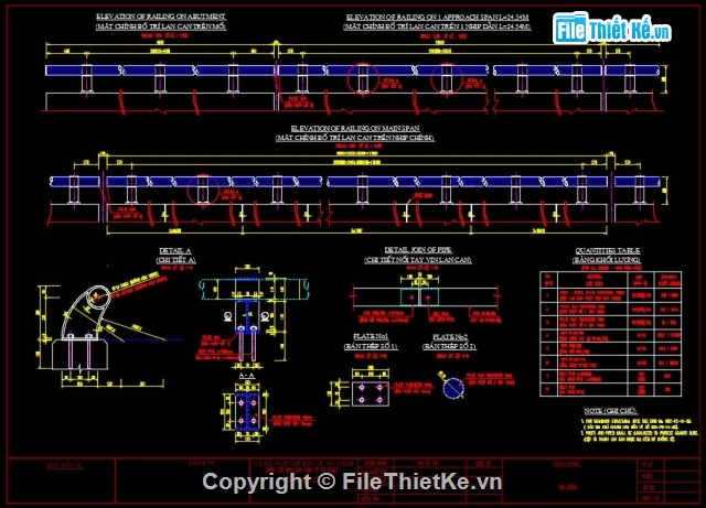 lan can cầu,lan can kè bờ,lan can sắt,bản vẽ lan can,mẫu lan can