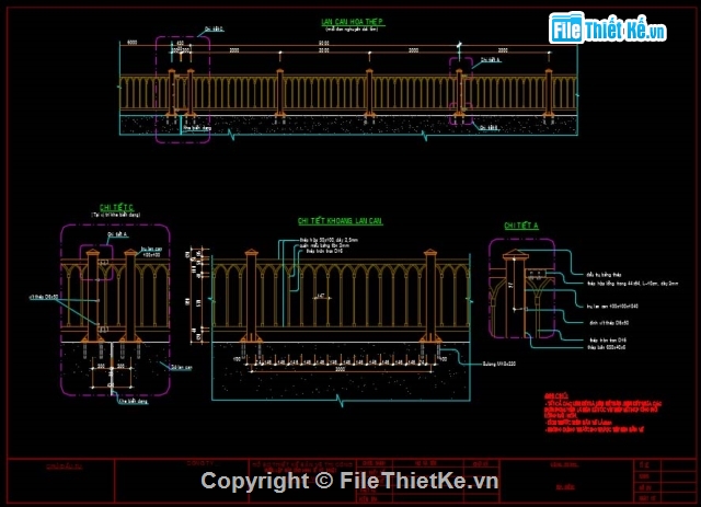 lan can cầu,lan can kè bờ,lan can sắt,bản vẽ lan can,mẫu lan can
