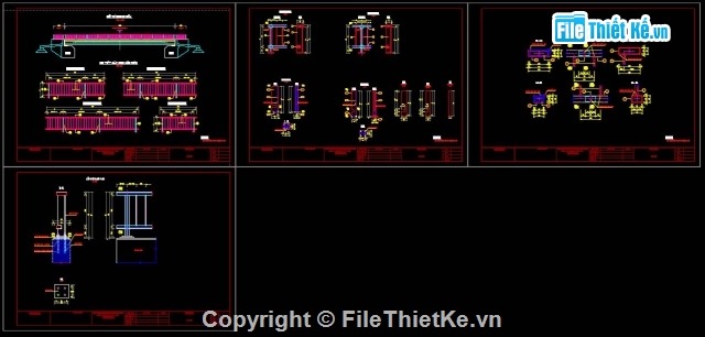 lan can cầu,lan can kè bờ,lan can sắt,bản vẽ lan can,mẫu lan can