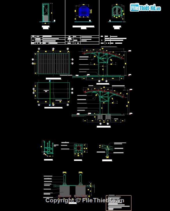 Bản vẽ chi tiết,cổng tường rào,nhà xe