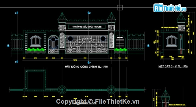 Bản vẽ chi tiết,cổng tường rào,nhà xe