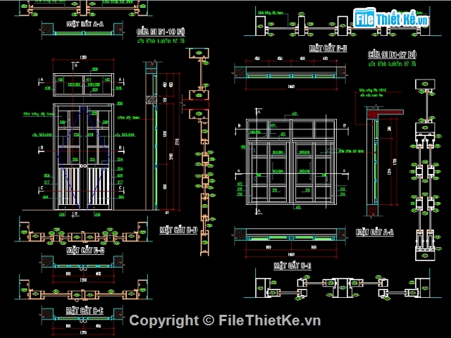Bản vẽ,Bản vẽ chi tiết,chi tiết cửa,cửa nhôm kính